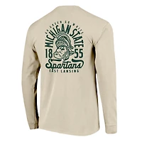 T-shirt à manches longues pour homme, motif mascotte des Spartans de l'État du Michigan, couleurs naturelles et confortables