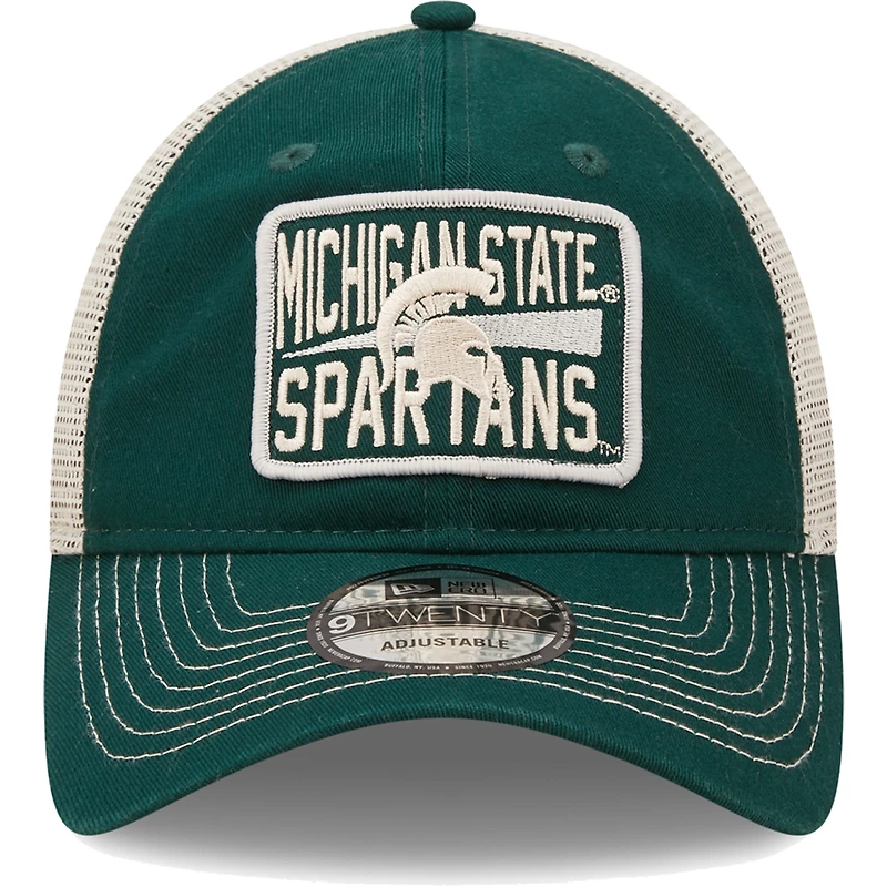 Casquette réglable New Era verte/naturelle Michigan State Spartans Devoted 9TWENTY pour hommes