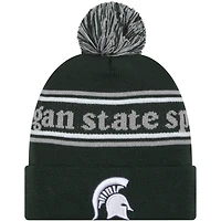 Bonnet en tricot à revers et pompon New Era pour hommes, Michigan State Spartans Marquee