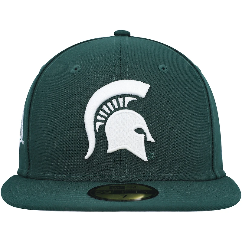 Men's New Era Green Michigan State Spartans Patch 59FIFTY Fitted Hat