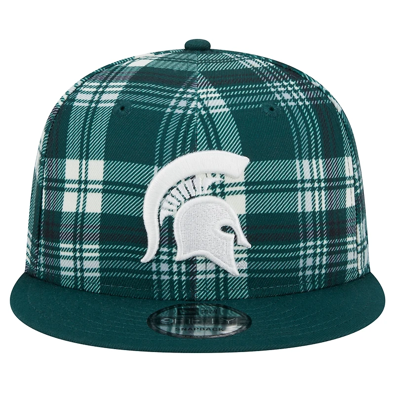 Casquette à visière plate 9FIFTY verte Michigan State Spartans de New Era pour homme