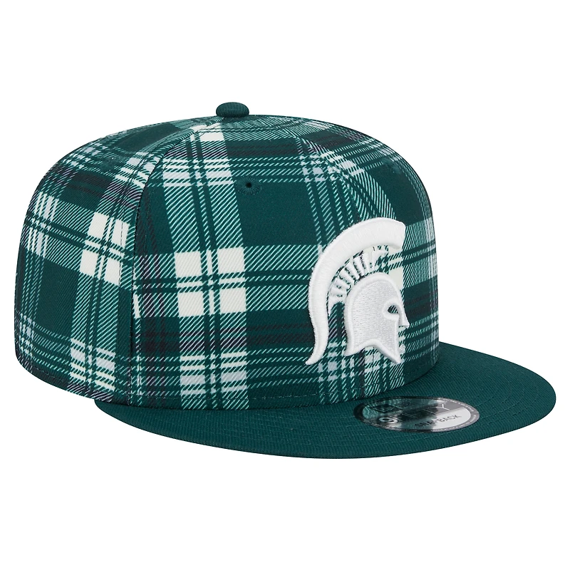 Casquette à visière plate 9FIFTY verte Michigan State Spartans de New Era pour homme