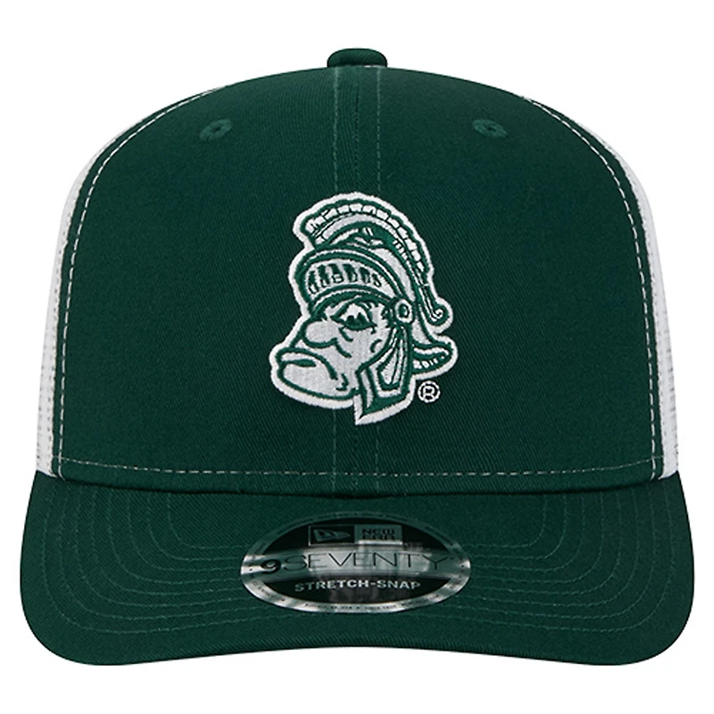 Men's New Era  Green Michigan State Spartans Team 9SEVENTY COOLERA Trucker Adjustable Hat