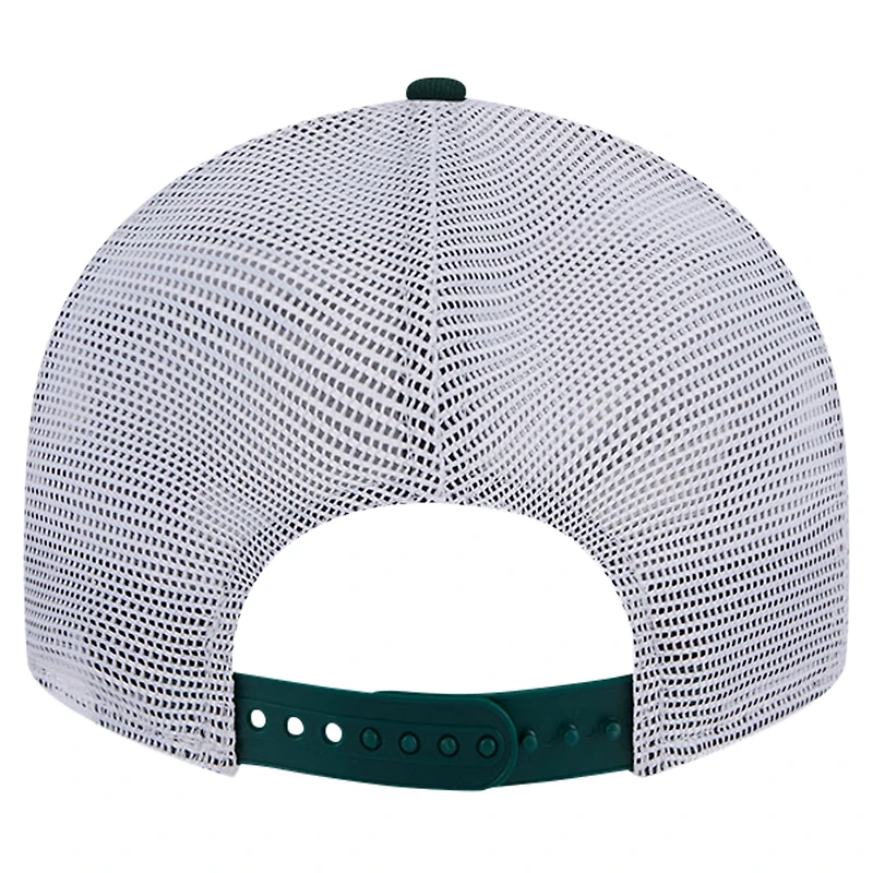 Men's New Era Green Michigan State Spartans Throwback Circle Patch 9FIFTY Trucker Snapback Hat