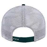 Men's New Era Green Michigan State Spartans Throwback Circle Patch 9FIFTY Trucker Snapback Hat