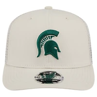 Men's New Era Natural Michigan State Spartans Canvas 9SEVENTY Stretch-Snap Adjustable Hat