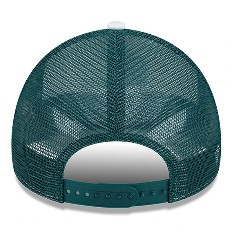 Men's New Era White/Green Michigan State Spartans Court Sport Foam A-Frame 9FORTY Adjustable Trucker Hat