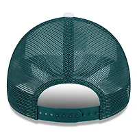 Men's New Era White/Green Michigan State Spartans Court Sport Foam A-Frame 9FORTY Adjustable Trucker Hat