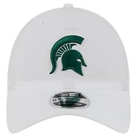 Casquette ajustable New Era blanche Michigan State Spartans Active Ripstop 9TWENTY pour homme