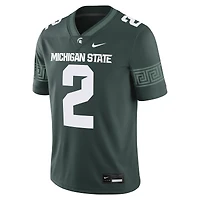 Men's Nike Aidan Chiles Green Michigan State Spartans NIL Football Game Jersey