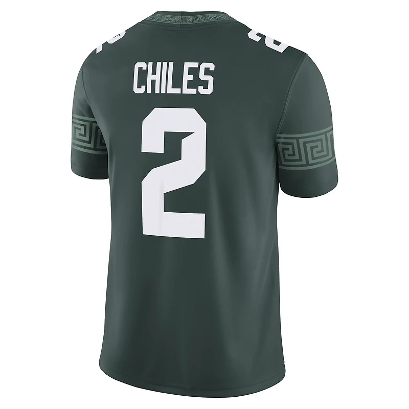 Maillot de football américain NIL Michigan State Spartans vert Nike Aidan Chiles pour homme