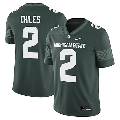 Maillot de football américain NIL Michigan State Spartans vert Nike Aidan Chiles pour homme