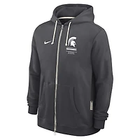 Sweat à capuche zippé Nike vert Michigan State Spartans 2026 Sideline Standard Issue Dri-FIT pour homme