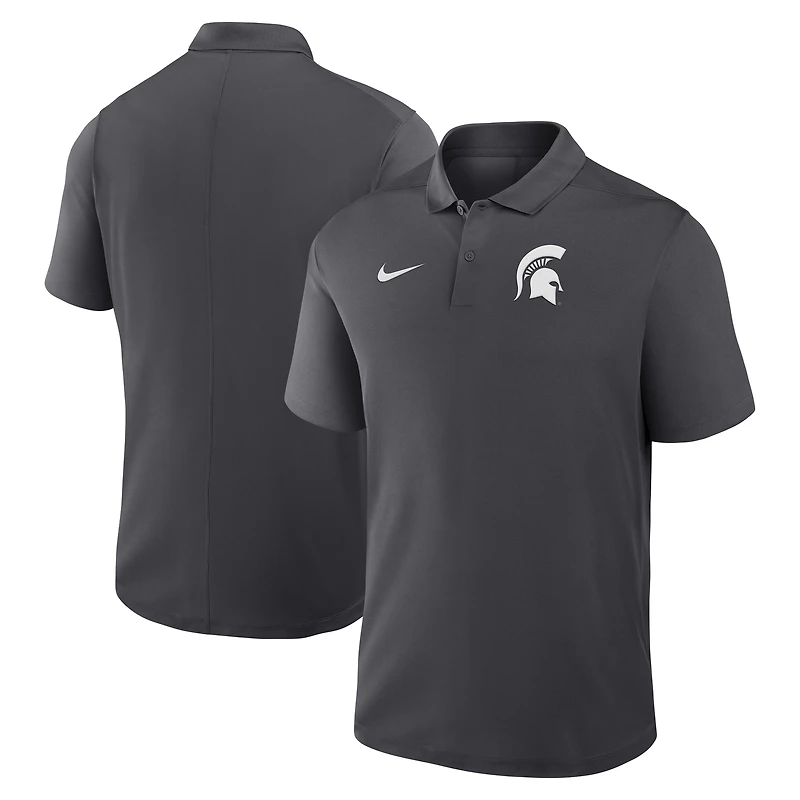 Polo Nike Anthracite Michigan State Spartans Primetime Victory Primary Logo Performance pour homme