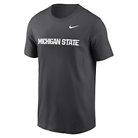 T-shirt Nike pour homme, anthracite, Michigan State Spartans Primetime Wordmark