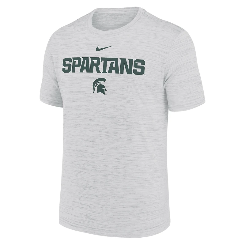 T-shirt Nike Ash Michigan State Spartans 2025 Sideline Velocity Dri-FIT pour homme