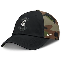 Casquette ajustable Nike noire/camouflage Michigan State Spartans 2025 Military Appreciation Club pour homme