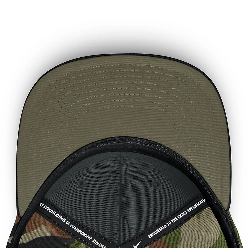 Casquette ajustable Nike noire/camouflage Michigan State Spartans 2025 Military Appreciation Club pour homme