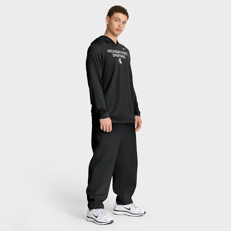 Men's Nike Michigan State Spartans 2025 Sideline Dri-FIT Long Sleeve Hoodie T-Shirt