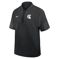 Men's Nike Michigan State Spartans 2025 Sideline Short Sleeve Quarter-Zip Dri-FIT Coach Jacket