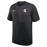 Maillot d'entraîneur Nike noir Michigan State Spartans 2025 Sideline UV Dri-FIT pour homme