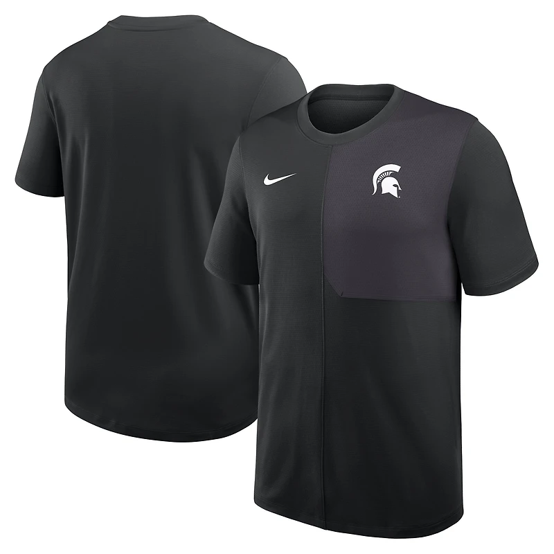 Maillot d'entraîneur Nike noir Michigan State Spartans 2025 Sideline UV Dri-FIT pour homme