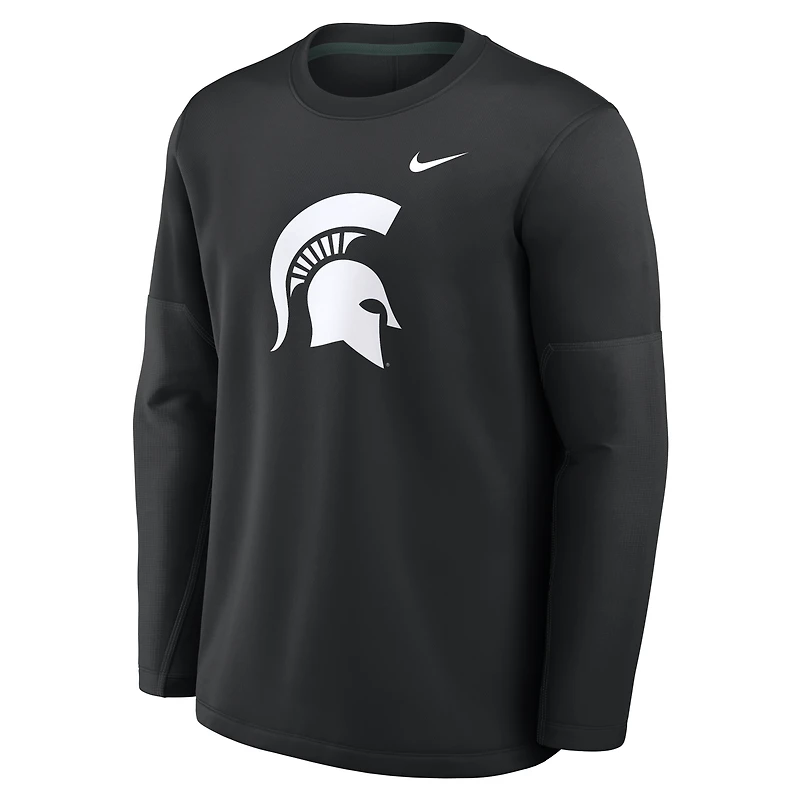 Haut à manches longues Nike vert Michigan State Spartans 2026 Sideline Coaches Therma-FIT pour homme
