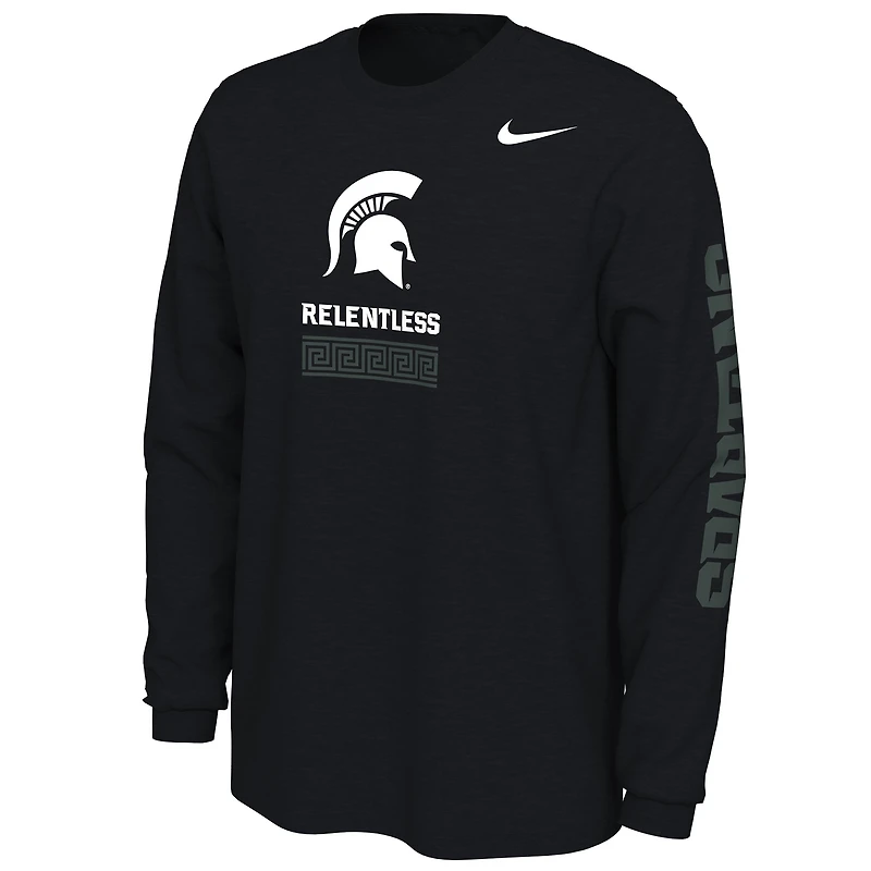 T-shirt à manches longues alternatif Nike Michigan State Spartans pour homme noir