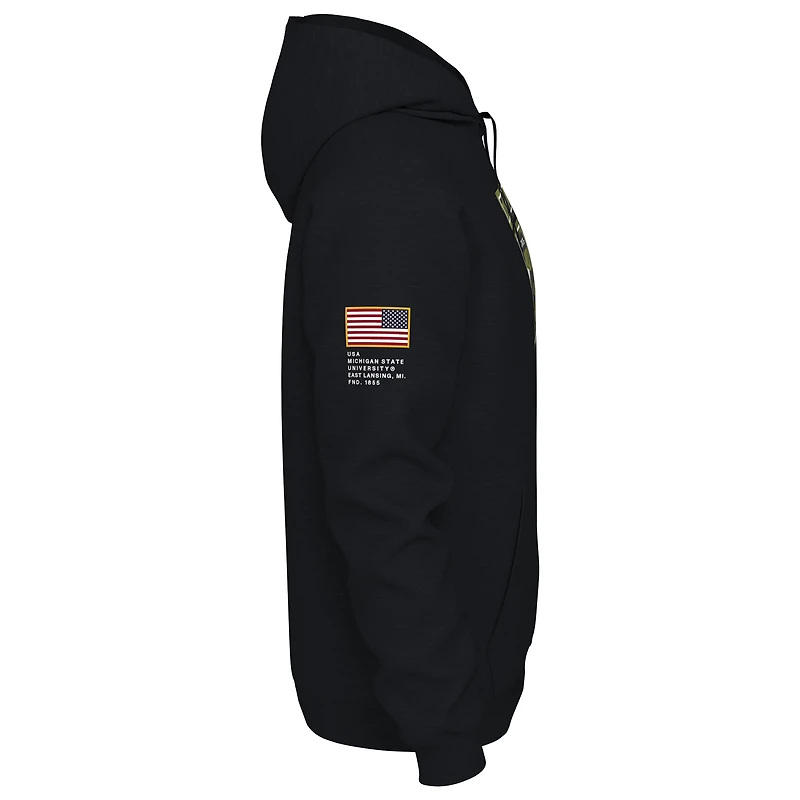 Chandail à capuchon enfiler et camouflage Nike Michigan State Spartans Veterans pour homme, noir