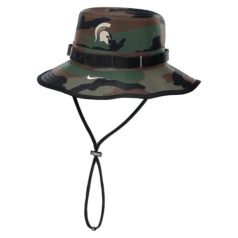 Men's Nike Camo Michigan State Spartans 2025 Military Appreciation Boonie Dri-FIT Bucket Hat