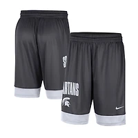 Short Fast Break pour Homme Michigan State Spartans Nike Charbon de bois/Blanc