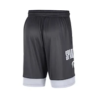 Short Fast Break pour Homme Michigan State Spartans Nike Charbon de bois/Blanc