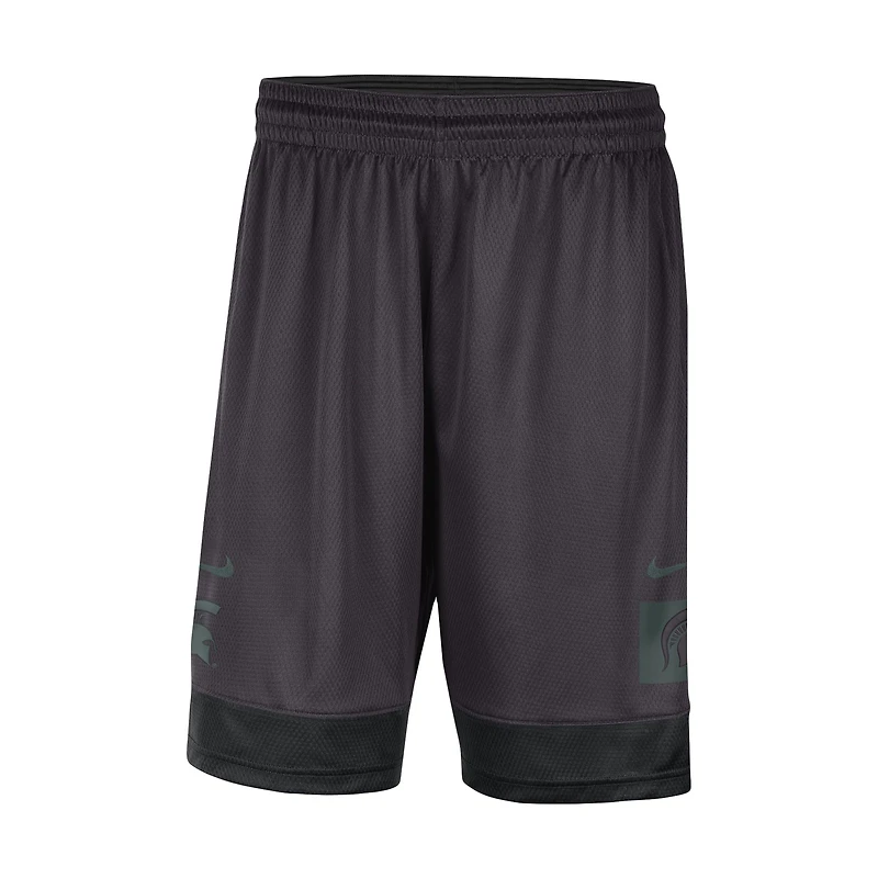 Men's Nike Charcoal Michigan State Spartans Performance Fast Break Shorts