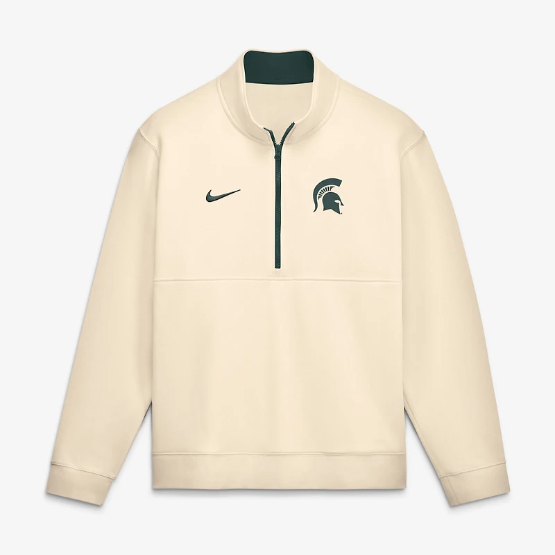 Men's Nike Cream Michigan State Spartans Primetime Club Fleece Half-Zip Pullover