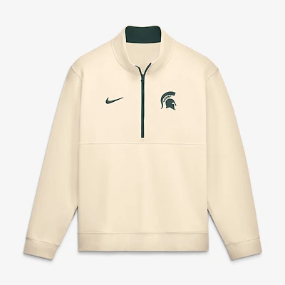 Men's Nike Cream Michigan State Spartans Primetime Club Fleece Half-Zip Pullover
