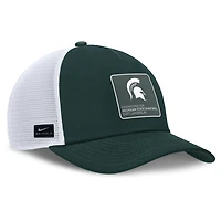 Casquette ajustable Nike Michigan State Spartans 2025 On-Field Rise Engineered Trucker pour homme, vert forêt/blanc