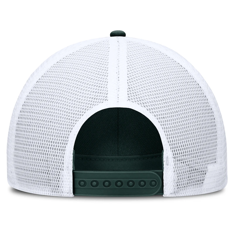 Men's Nike  Forest Green/White Michigan State Spartans 2025 On-Field Rise Engineered Trucker Adjustable Hat