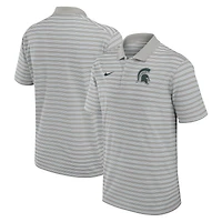 Polo Nike Dri-FIT rayé Primetime Victory pour homme, gris/blanc, Michigan State Spartans