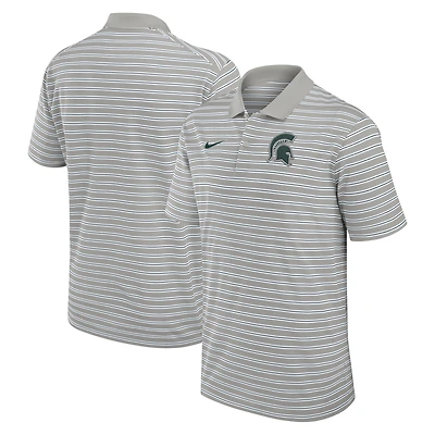 Polo Nike Dri-FIT rayé Primetime Victory pour homme, gris/blanc, Michigan State Spartans