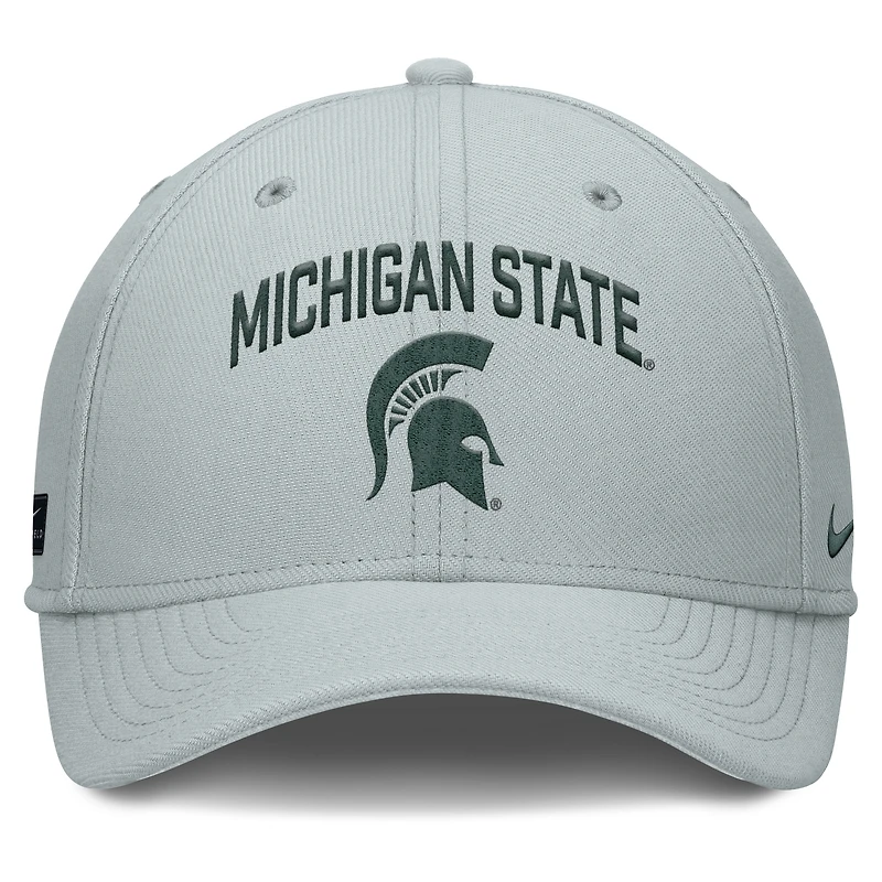 Casquette Nike grise Michigan State Spartans 2025 Performance Flex On-Field pour homme