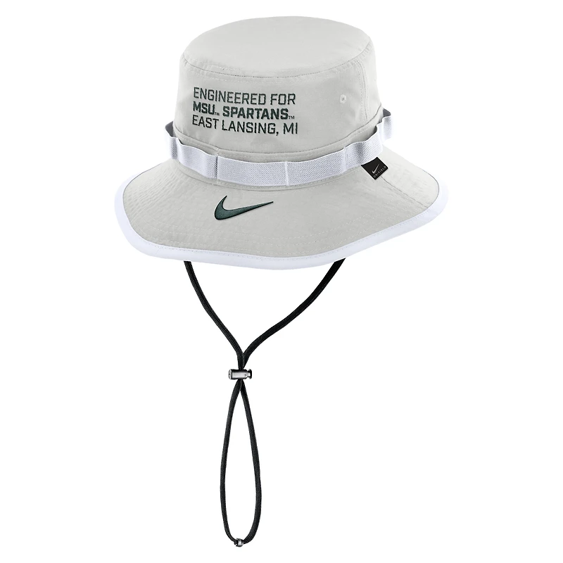 Bob Nike gris Michigan State Spartans 2025 Sideline Apex Boonie Performance pour homme