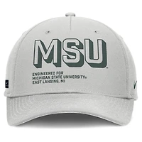 Casquette ajustable Nike grise Michigan State Spartans 2025 Sideline Dust Pinched Rise pour homme