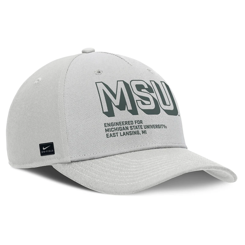 Men's Nike Gray Michigan State Spartans 2025 Sideline Dust Pinched Rise Adjustable Hat