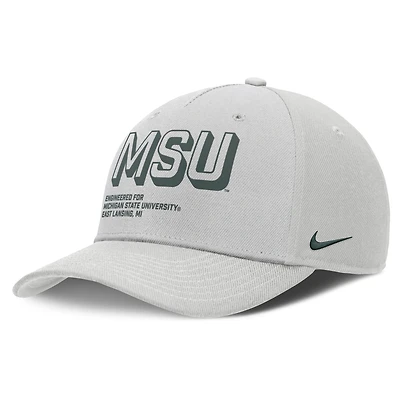 Casquette ajustable Nike grise Michigan State Spartans 2025 Sideline Dust Pinched Rise pour homme