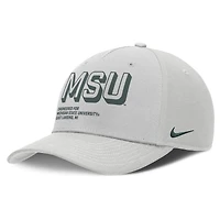 Casquette ajustable Nike grise Michigan State Spartans 2025 Sideline Dust Pinched Rise pour homme