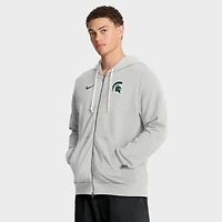 Sweat à capuche Nike gris Michigan State Spartans 2025 Sideline Standard Issue Dri-FIT entièrement zippé pour homme