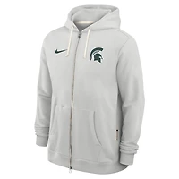 Men's Nike Michigan State Spartans 2025 Sideline Standard Issue Dri-FIT Full-Zip Hoodie