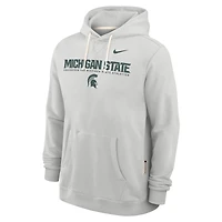 Sweat à capuche Nike Michigan State Spartans 2025 Sideline Standard Issue Dri-FIT pour homme, gris