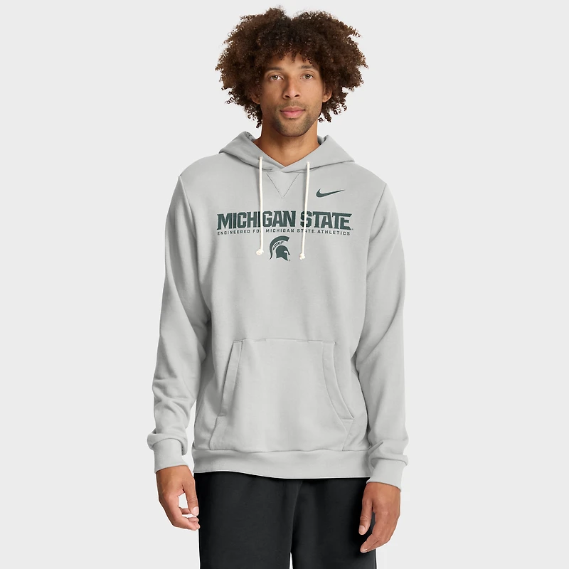 Sweat à capuche Nike Michigan State Spartans 2025 Sideline Standard Issue Dri-FIT pour homme, gris