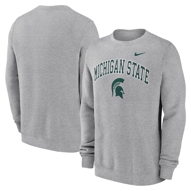 Men's Nike Gray Michigan State Spartans Arch Pullover Sweatshirt